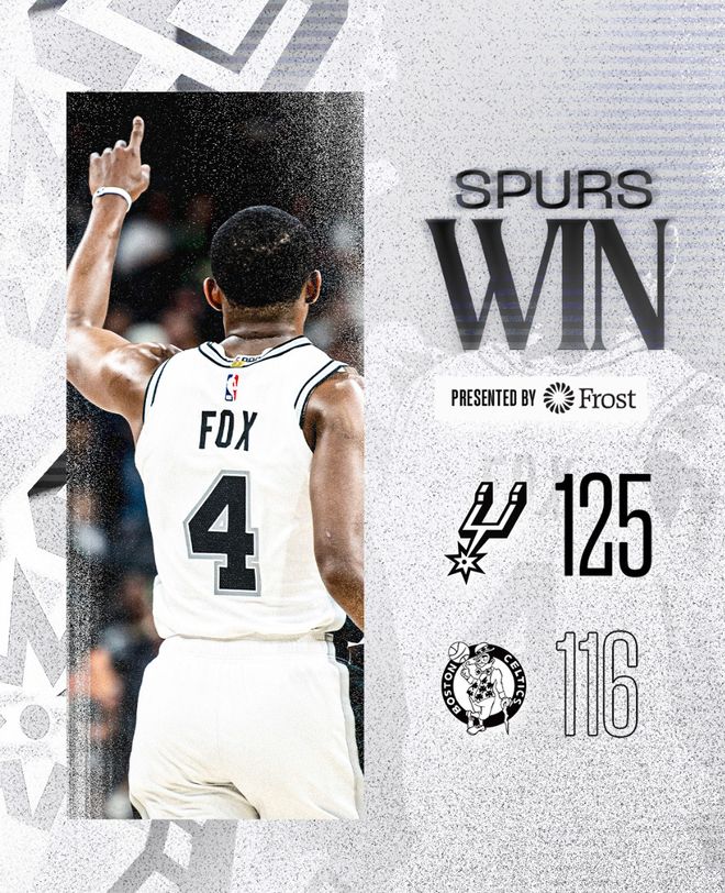 文班亚马狂砍39分马刺力克绿军冲击联盟榜首